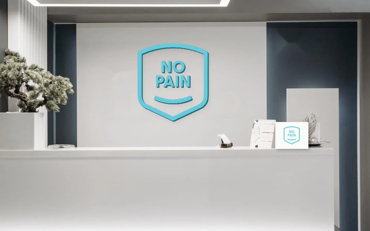 No Pain Dental Clinic identity in use 01